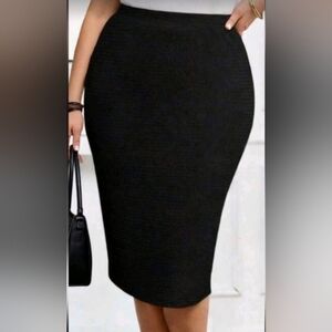 Iris Classic Black Pencil Skirt